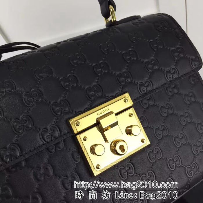 GUCCI古馳原單 新款專櫃品質原單皮質453188 克色全皮壓花手提單肩斜挎包 HY1026